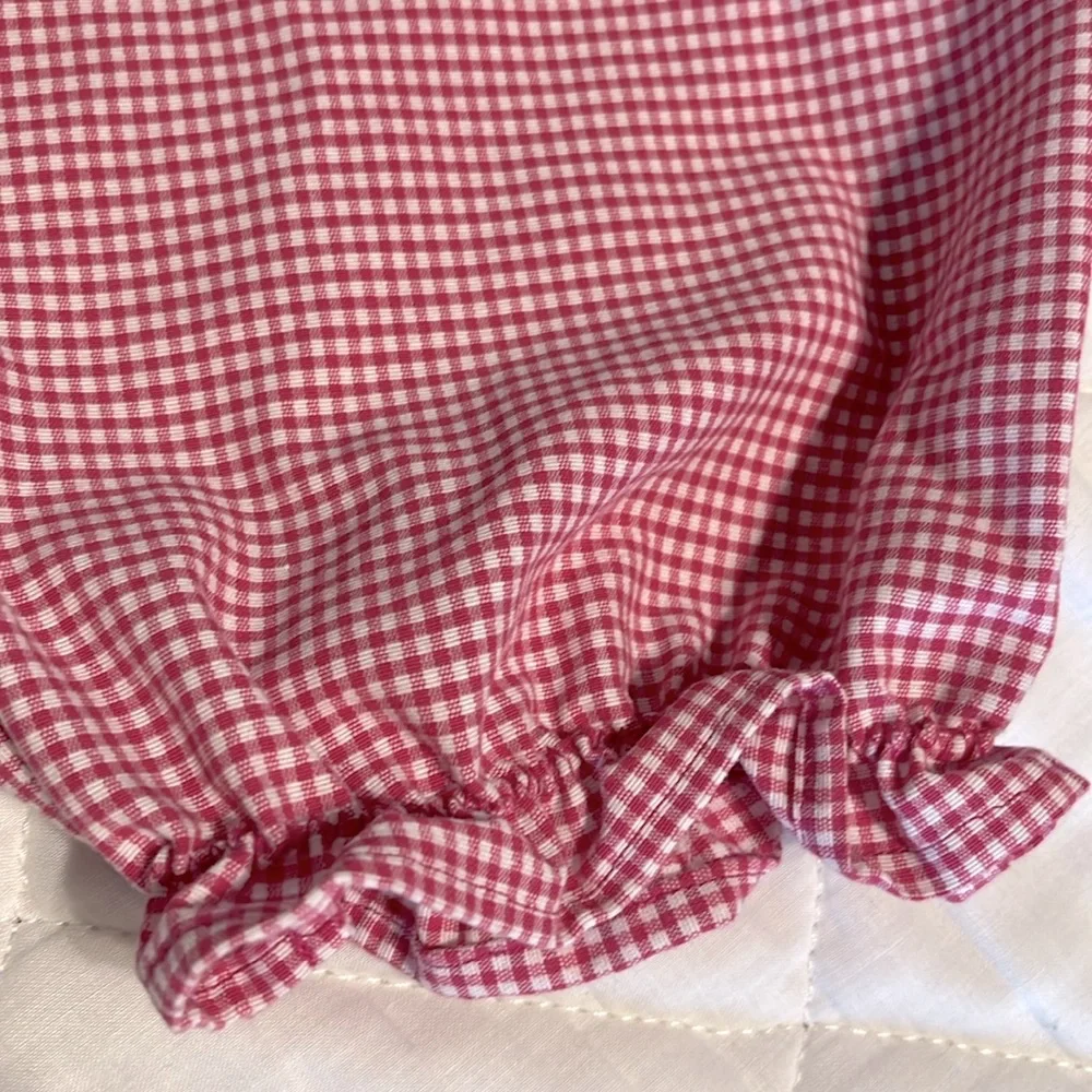 Custom Checked Pom Pom Ballerina Top Pantaloons Girls Small